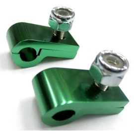 Performance Plumbing Components Line mounting p Clamp 9/16" i.d  ID Show Polished  Green Anodized Alum 2 pk