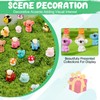 54 PCS Mini Resin Animals, Cute Tiny Small Resin Animals,