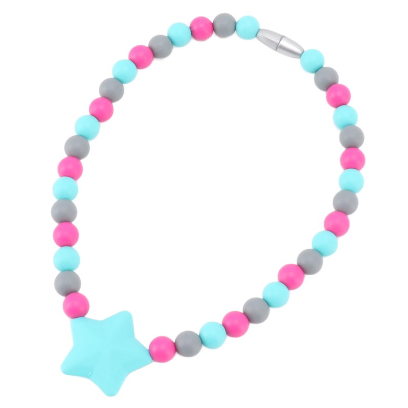 Silicone Baby Teething Necklace Soft Flexible Safe Infant Toddler Teether
