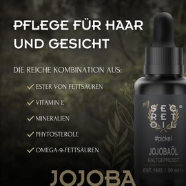 mySecretOil Jojoba Oil 100 ml (2 x 50 ml) #Pimple - 100% Natural & Cold Pressed - Jojoba Oil Ideal for Skin and Hair Care - Revitalises & Nourishes Dry Skin and Damaged Hair
