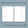 POPRUN Calendar 2025 2026 Horizontal Weekly Planner (Aug.2025-Dec.2026) - Ring