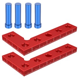 VMBQRTI 2 Pcs Square Center Finder Tool, Aluminum Alloy Mini Small Square Ruler Precise 90° Marking Center Finder Right Angle Edge Marking Tool Woodworking Scriber Measuring Ruler (Imperial)