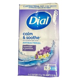Dial Lavender & Twilight Jasmine Antibacterial Deodorant Bar Soap, 8 Count