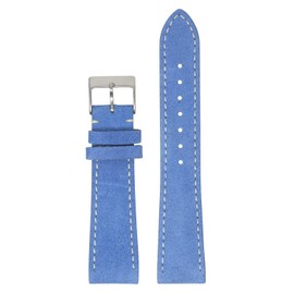 StrapsCo Classic Suede Leather Quick Release Watch Band Strap - Light Blue - 19mm - Standard Length