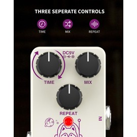 POGOLAB Overdrive Guitar Pedal, Mini Size, Analog, True Bypass, 2 Modes, DC 9V, for Electric Acoustic Bass Guitar