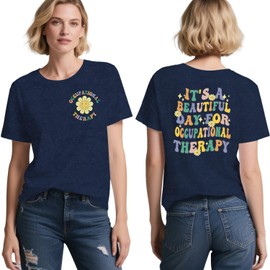 IFQ Womens Occupational Therapy Shirts OT Month Sunflower T-Shirt Occupational Therapist Tee