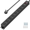 CRST 8 Outlet Metal Heavy Duty Power Strip with Switch,