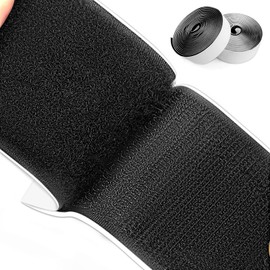 Matenf Hook and Loop Strips with Adhesive, 1 Inch x 10 Feet, Excellent Grip, Strong Sticky Back, Heavy Duty, Mounting Tape, Double Side Tape for Fixing and Hanging, Home School and Office Use