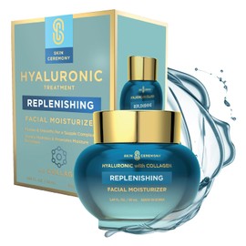 Skin Ceremony Hyaluronic Acid Moisturizer with Collagen - Hydrating & Anti-Aging, Smooths Fine Lines & Wrinkles - Dermatologist Tested, Clean Beauty, Korean Skin Care - 1.69 FL.OZ.