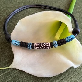 HANA LIMA Surfer Necklace Leather Necklace Beach Jewellery Surf Jewellery Men Women Necklace, Leather Wood, No Gemstone