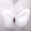 Paialco Natural Amethyst Crystal Point Wire Wrapped Pendant Necklace for