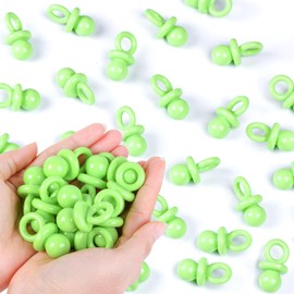 36 PCS Plastic Pacifiers for Baby Shower Game Boy Girl, 1.75 Inch Cute Baby Shower Pacifiers for Decoration DIY, Gender Reveal Table Scatter, Pacifier Hunt Games, Party Favors(Green)