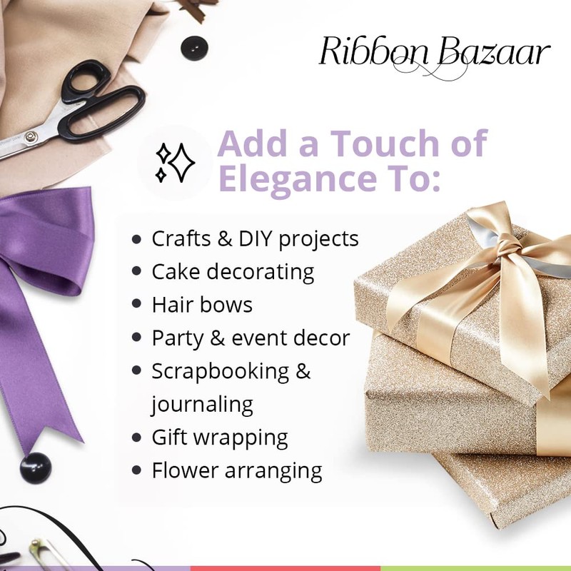 Ribbon Bazaar Luxious® Double Faced Satin - Sand 3/8" 25yd