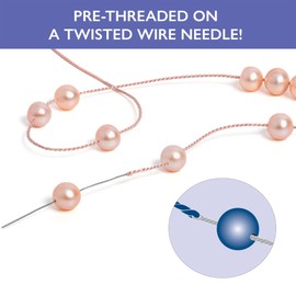 Griffin Silk Bead Cord Perlseide – Size 10 (0.90mm) 21 Color Sampler – 2 Meters per Card – Stainless Steel Needle Attached – for Knotting Pearls, Gemstones, Crystals and Beads