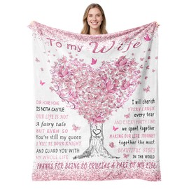 Wife Gifts Blanket from Husband,Super Soft Flannel Throw Blanket 60" X 50",Gifts Blanket for Birthday Wedding Christmas Valentine Thanksgiving,for Sofa,Office Chair,Bed,Lunch Break
