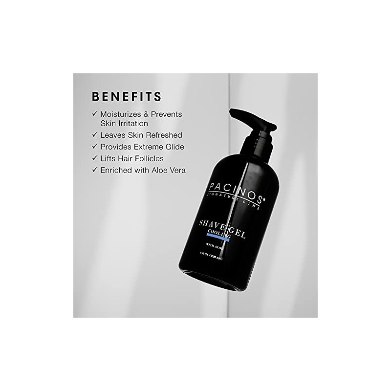 Pacinos Shave System Cooling Shave Gel, 8 Ounce