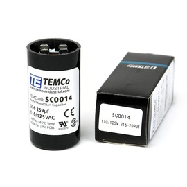 TEMCo Motor Start Capacitor SC0014-216-259 mfd 110-125 V VAC Volt uf Round HVAC AC Electric