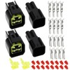 VGOL 2Sets 4-Pin Waterproof Automotive Male to Female Header 2.3MM