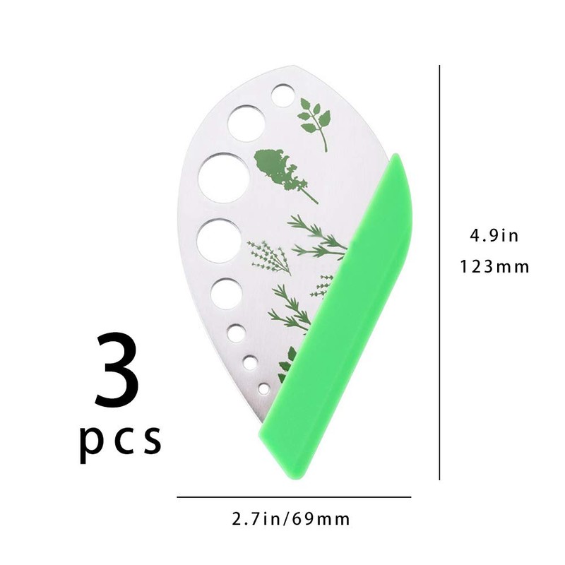 Pack of 3 Stainless Steel Herb Cutter Wire Stripper 9