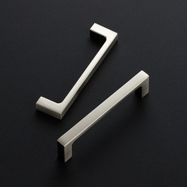 Ravinte 25 Pack Solid 4 Inch Square Cabinet Handles - Brushed Nickel Pulls for Kitchen Drawers and Cabinets - Hardware Handles