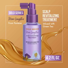 Pantene Gold Series New Lengths Scalp Revitalizing Treatment, 4.2 Fl Oz �� Scalp Treatment Infused with Green Tea, Moisturizes, Strengthens and Protects from the Root for Visibly Longer Hair