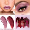 evpct evpct 2Pcs Mauve & Dark Red Matte to Glitter