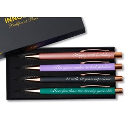 INNObeta 40th Birthday Gifts, Ballpoint Pen Set Of 4, Funny Unique Birthday Gifts for Women, Her, Mother, Daughter