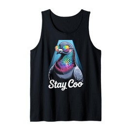 Funny Stay Coo Pigeon Sunglasses Sarcastic Women Men Gag Tank Top