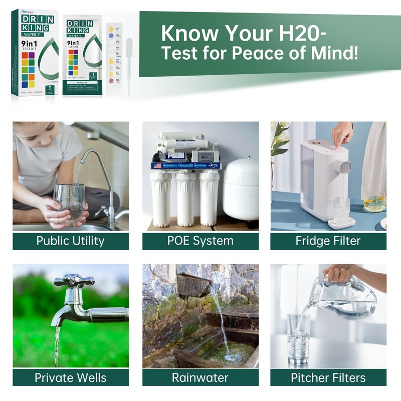 AAwipes Water Testing Kits for Drinking Water: 9 in 1