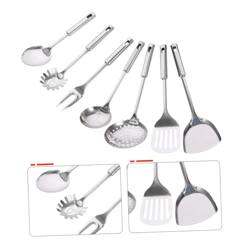 MAGICLULU 7pc Stainless Steel Kitchen Utensil Set Non-Stick Cooking Gadgets