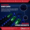 Olsa Tools Aluminum Socket Organizer, 3pc Set - Green Socket