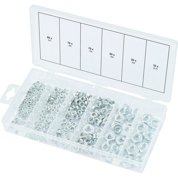KS TOOLS 970.0440 Nuts assortment, metric, M3-M10, 300 pcs