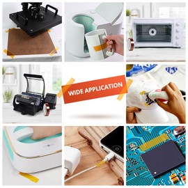 HTVRONT Heat Tape for Sublimation - Heat Resistant Tape 2 Rolls 20mm x 33m Sublimation Tape, No Residue Heat Transfer Tape for Sublimation Tumblers Blanks Mugs Fabrics, HTV Heat Press Heating Tape