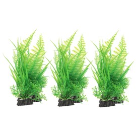 Kit De 3 Plantas Artificiales para Acuario Césped Artificial Alto Y Falso Decoraciones para Peceras Caseras Fácil De Instalar                         