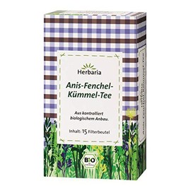 Herbaria - Aniseed Fennel Cumin Tea Organic 15 Filter Bags - 30 g - Pack of 6