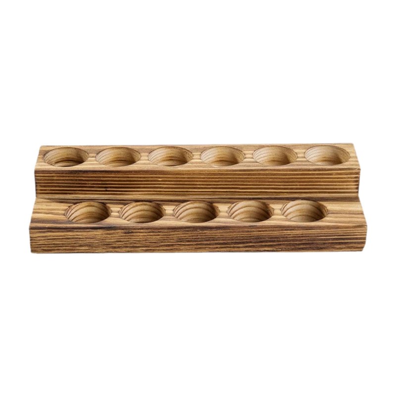Hellery Wooden Essential Oil Bottle Storage Stand Holder Organizer Desk