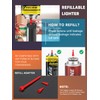 Bright Fire Torch Lighter Butane Refillable, Long Jet Flame Butane
