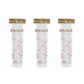 Protec Health&beauty | Tri-pack de Pads de Algodón Facil, 100% Algodón | 3 Packs de 100 C/u