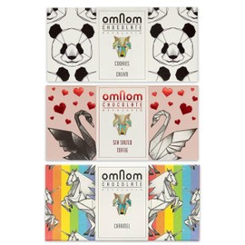 OmNom Best Sellers Trio | Toffee + Sea Salt, Caramel Pride Bar, Cookies + Cream | Icelandic Bean To Bar Chocolate by OMNOM CHOCOLATE REYKJAVIK | 3 x 60g Bar