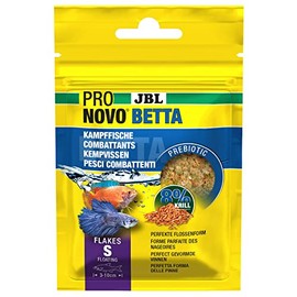 JBL Pronovo Betta Flakes, Main Food for Beta Fish from 3-10 cm, Fish Food Flakes, Size S, 20 ml