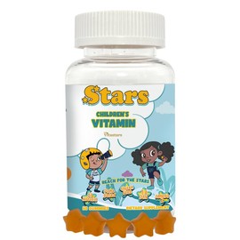 Stars Kids MultiVitamin Gummy w/ Omega 3 for Appetite Mood & Focus All Natural Gluten Free Plant Based (60 Gummies):_30 Day Supply