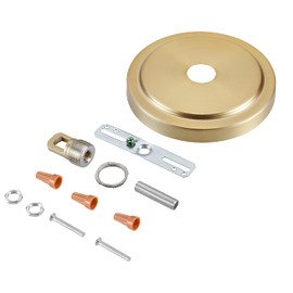 Aspen Creative 21508-41, Transitional Chandelier & Light Fixture Canopy Kit w/Collar Loop, Warm Brass, 5-1/2" Diameter, 1" Center Hole