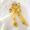 3 Piece Chiffon Bow Scrunchie Set (Beige, Yellow, and Blue)