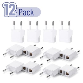 Bates- European Travel Plug Adapter, 12 Pack, European Plug Adapter, US to Europe Plug Adapter, Adapter for Europe Plug, US to EU Plug Adapter, Travel Adapter Europe, Plug Adapter Europe
