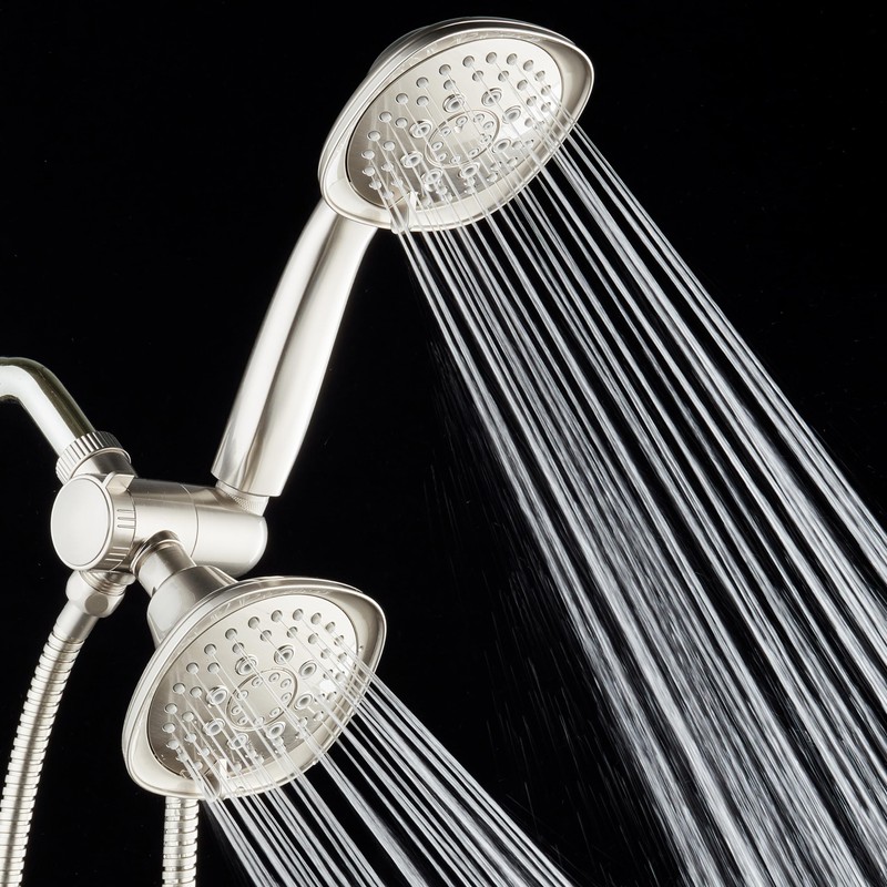 AquaDance Luxury Square 48-setting High-Pressure Dual Head/Handheld Shower Spa Combo.