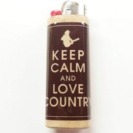 Keep Calm & Love Country Lighter Case Holder Sleeve Cover Fits Bic Lighters