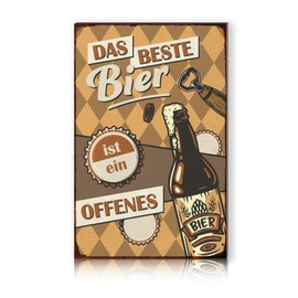 Finest Folia RV002 Aluminium Sign 30 x 20 cm Decorative Hobby Sign for Garden Living Room Garage Outdoor Decoration Retro Chalkboard Hobbies Weatherproof Robust Stable RV002 (15 Beers)