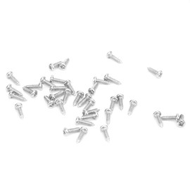 1200Pcs Carbon Steel Screw Round Head Cross Plating Self-Tapping Screw M1 M1.2 M1.4 M1.7 (Silver)