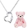 Sears 1491-tdt-01-p3 Women's Natural Diamond Heart Necklace, Teddy Bear, Plush