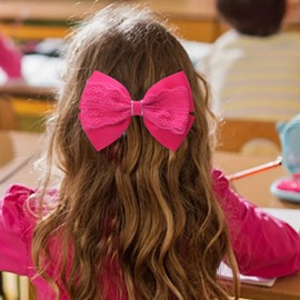 ZOLYCO 4-Inch Hair Bows Alligator Clips Delicate Lace Hair Accessories for Girls, Toddler, Kids and Women Daily Dress Up Birthday Wedding Christmas Occasions- Set of 2 (Red)